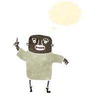 retro cartoon man with idea
