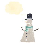 retro cartoon snowman