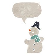 retro cartoon snowman N4
