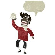 retro cartoon actor with skull