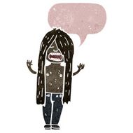retro cartoon long haired hippie man
