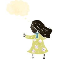 retro cartoon pointing woman