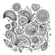 Beautiful Indian floral ornament N7