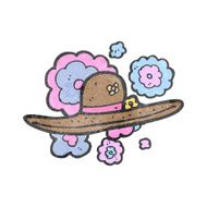 retro cartoon straw hat