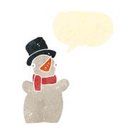 retro cartoon snowman N9