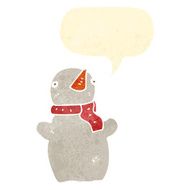 retro cartoon snowman N10