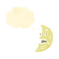 retro cartoon crescent moon