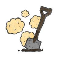 retro cartoon spade