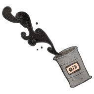 retro cartoon oil drum