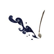 calligraphy brush retro cartoon
