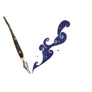 calligraphy brush retro cartoon N3