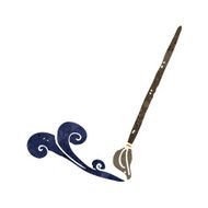 calligraphy brush retro cartoon N4