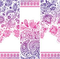 Beautiful floral set of banners N6