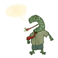 retro cartoon frog in shirt and tie