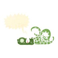 retro cartoon beached giant squid