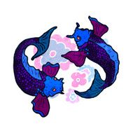 retro cartoon japanese fish N4