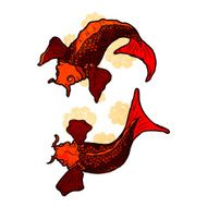 retro cartoon japanese fish N6