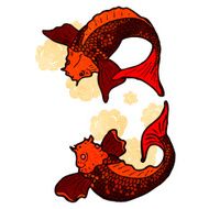 retro cartoon japanese fish N7