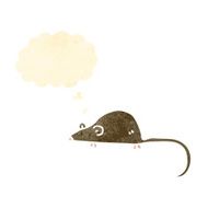 retro cartoon mouse with thought bubble N2