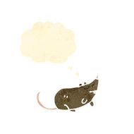 retro cartoon mouse with thought bubble N3