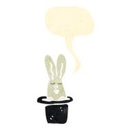 rabbit in hat trick retro cartoon