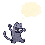 angry cartoon cat with thought bubble