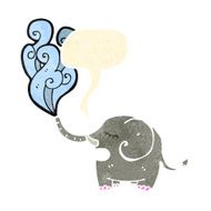 retro cartoon elephant squirting water N3