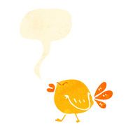 retro cartoon tweeting angry bird