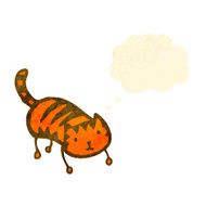 retro cartoon cat with thought bubble N3