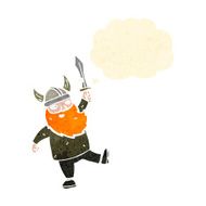 happy viking retro cartoon character