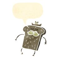 retro cartoon toast character