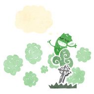 retro cartoon ghost rising from grave N2