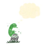 retro cartoon ghost rising from grave N5