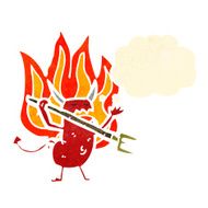 cartoon flaming little devil