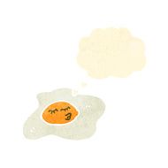 retro cartoon fried egg
