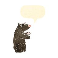 retro cartoon bear with speech bubble N2