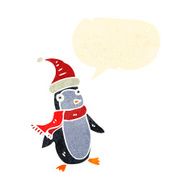 happy retro cartoon penguin N2