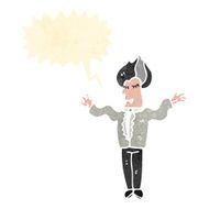 retro cartoon vampire with speech bubble