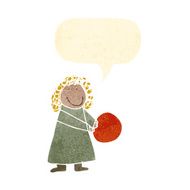 child&#039;s drawing of a girl with ball
