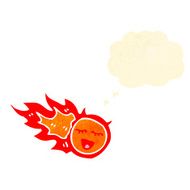 retro cartoon fireball