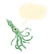 retro cartoon giant octopus