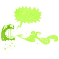 retro cartoon glowing green ghost