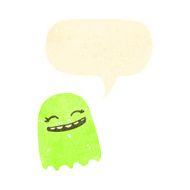 retro cartoon glowing green ghost N2