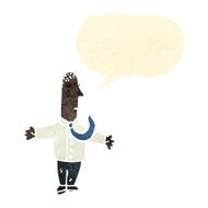 retro cartoon man shrugging
