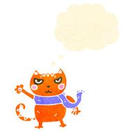 retro cartoon cat with thought bubble N4