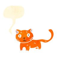 retro cartoon cat with speech bubble N5
