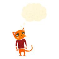 retro cartoon cat with thought bubble N5