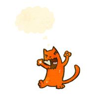 retro cartoon cat with thought bubble N6