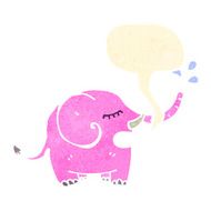 retro cartoon pink elephant