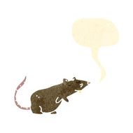 retro cartoon rat with speech bubble N2